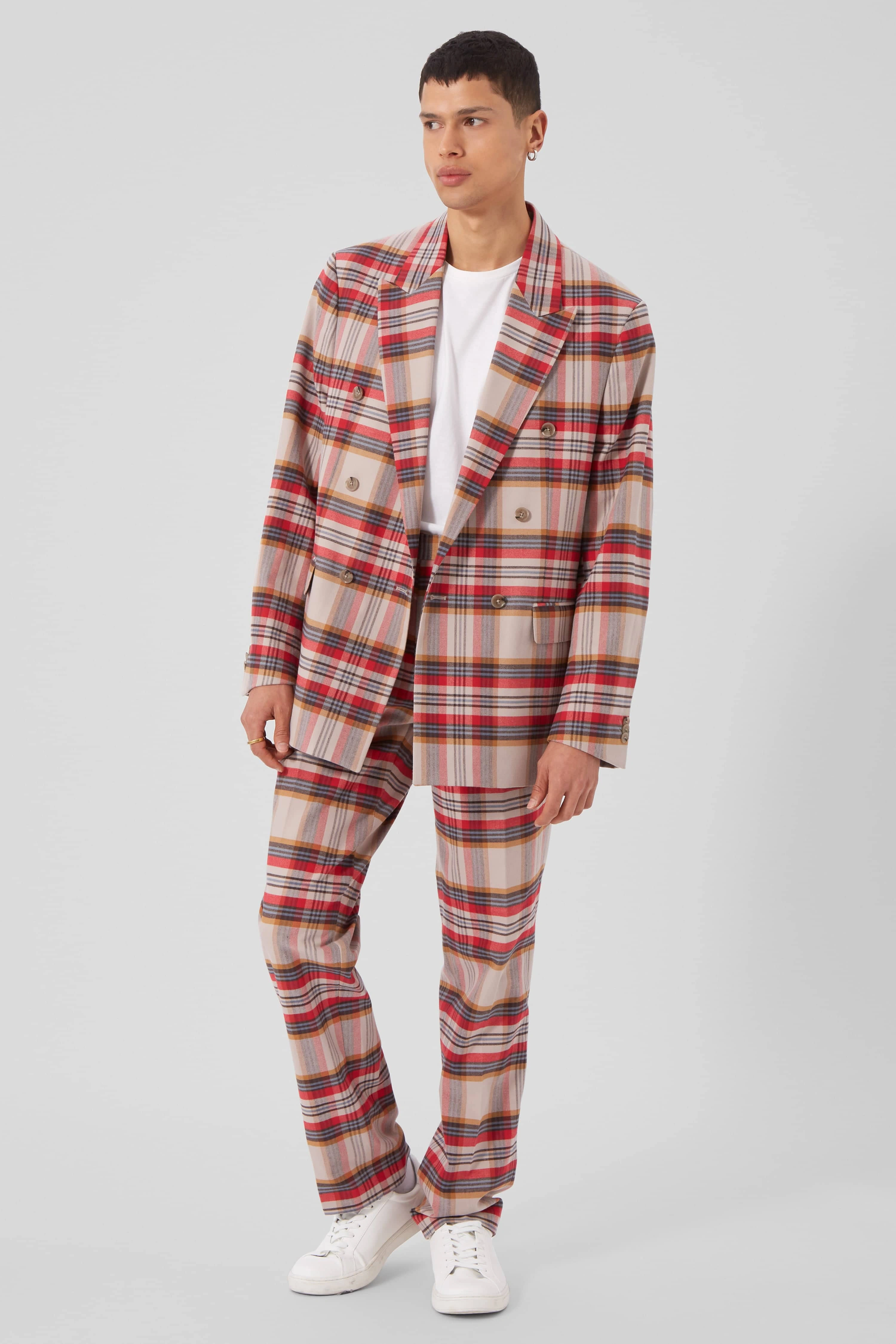 Abidals Rote XXL Karo-Jacke: Archiv-Style, jetzt dein Look! Rot, oversized, Statement-Piece.